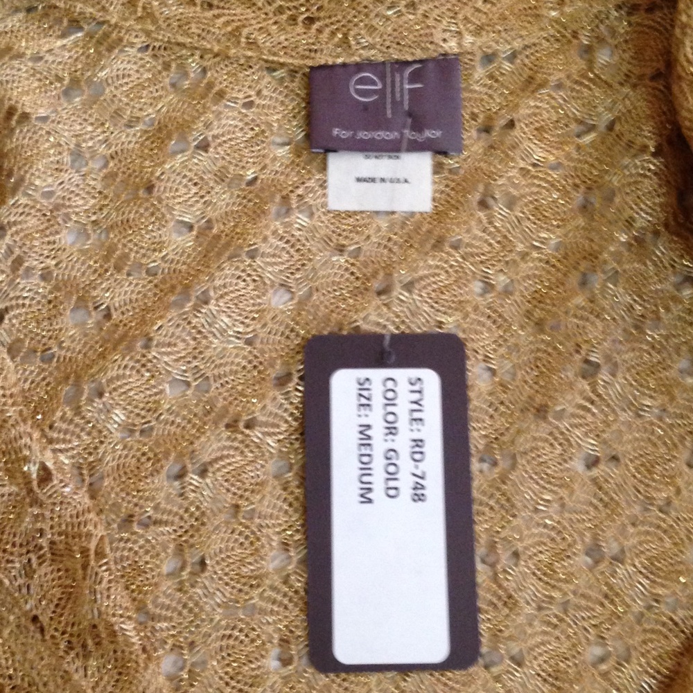 ELIF for Jordan Taylor - Sheer Gold Cover-Up - NEW with Tag - Picture 8 of 8